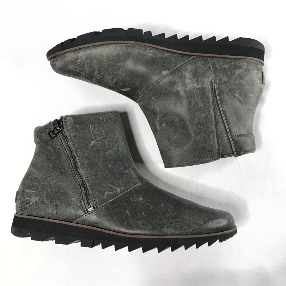 Sorel Harlow Grey Zip Up Leather Chelsea Boot Size 11 - Picture 3 of 9